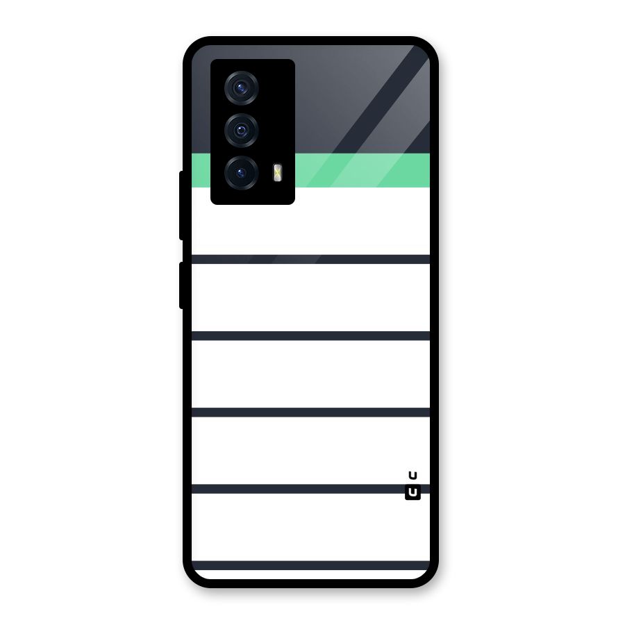 White and Simple Stripes Glass Back Case for Vivo iQOO Z5