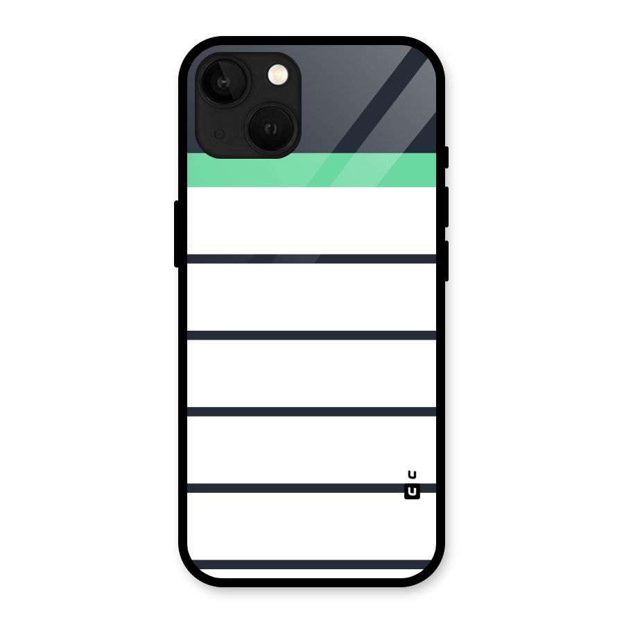White and Simple Stripes Glass Back Case for iPhone 13