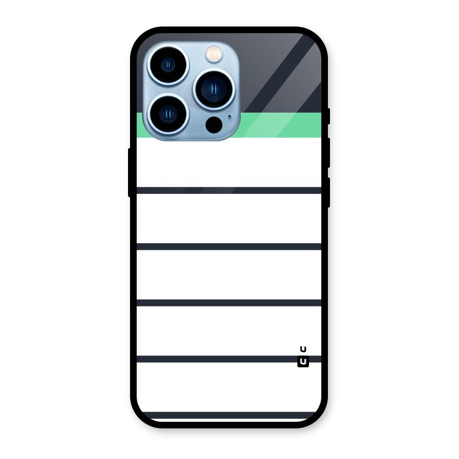 White and Simple Stripes Glass Back Case for iPhone 13 Pro