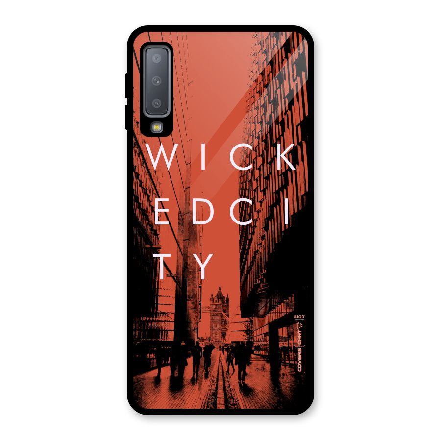 Wicked City Glass Back Case for Galaxy A7 (2018)