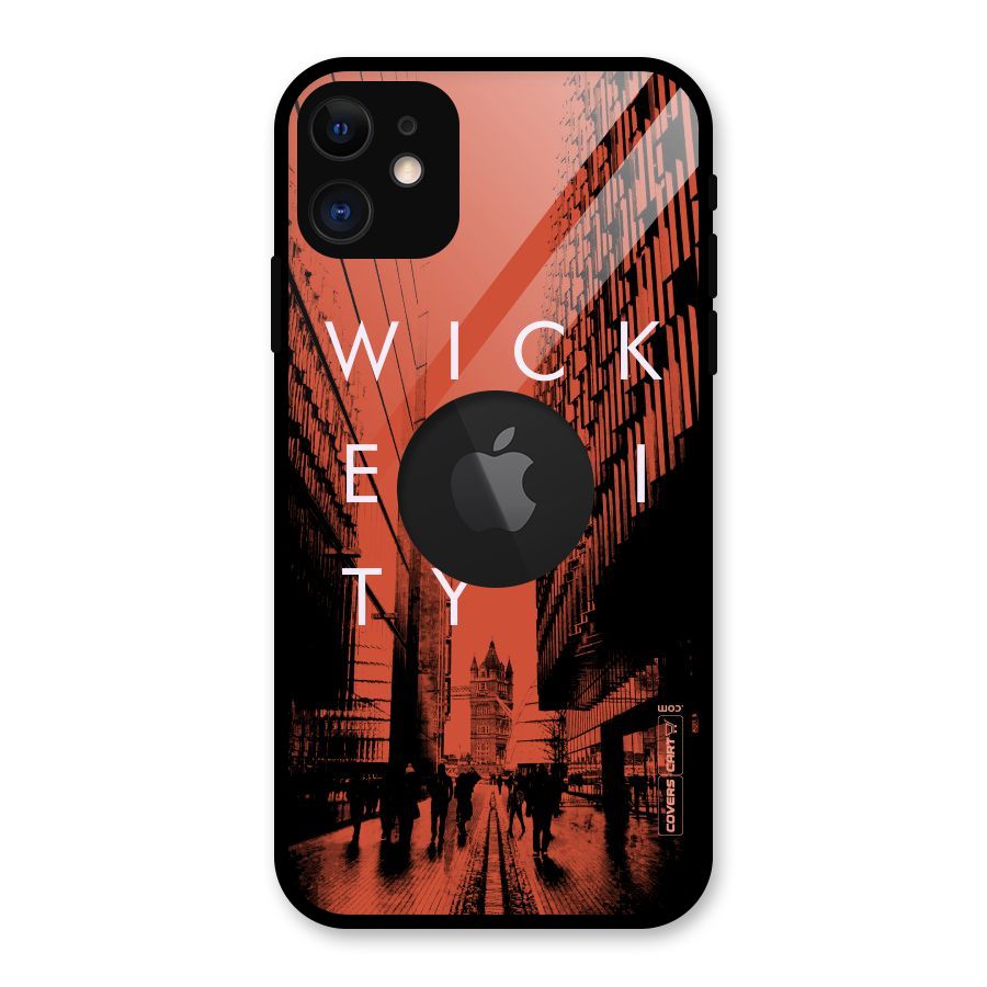 Wicked City Glass Back Case for iPhone 11 Logo Cut