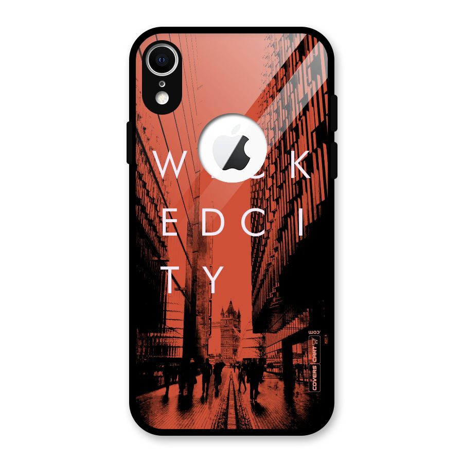Wicked City Glass Back Case for iPhone XR Logo Cut