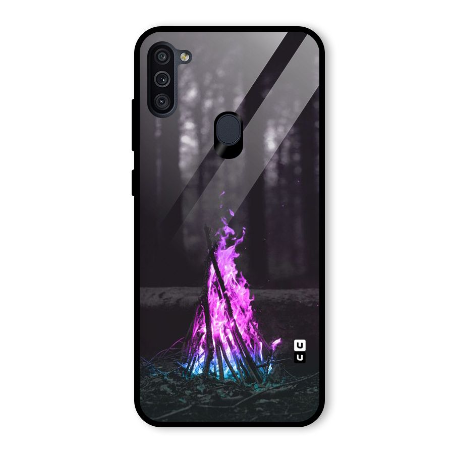Wild Fire Glass Back Case for Galaxy M11