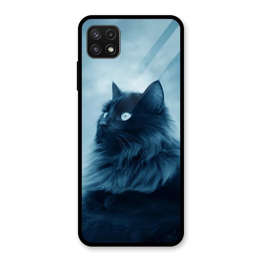 Wild Forest Cat Glass Back Case for Galaxy A22 5G