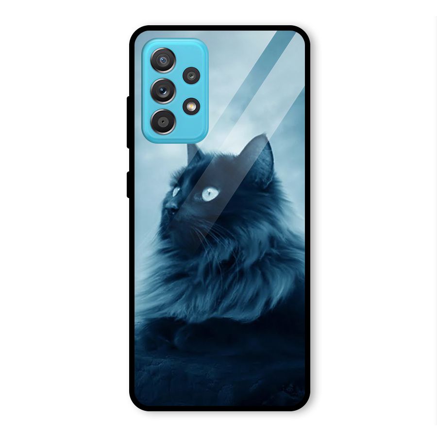 Wild Forest Cat Glass Back Case for Galaxy A52s 5G