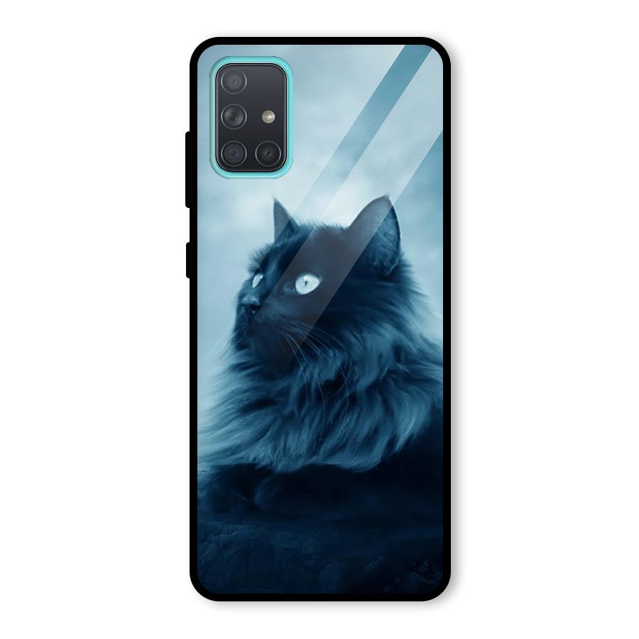 Wild Forest Cat Glass Back Case for Galaxy A71