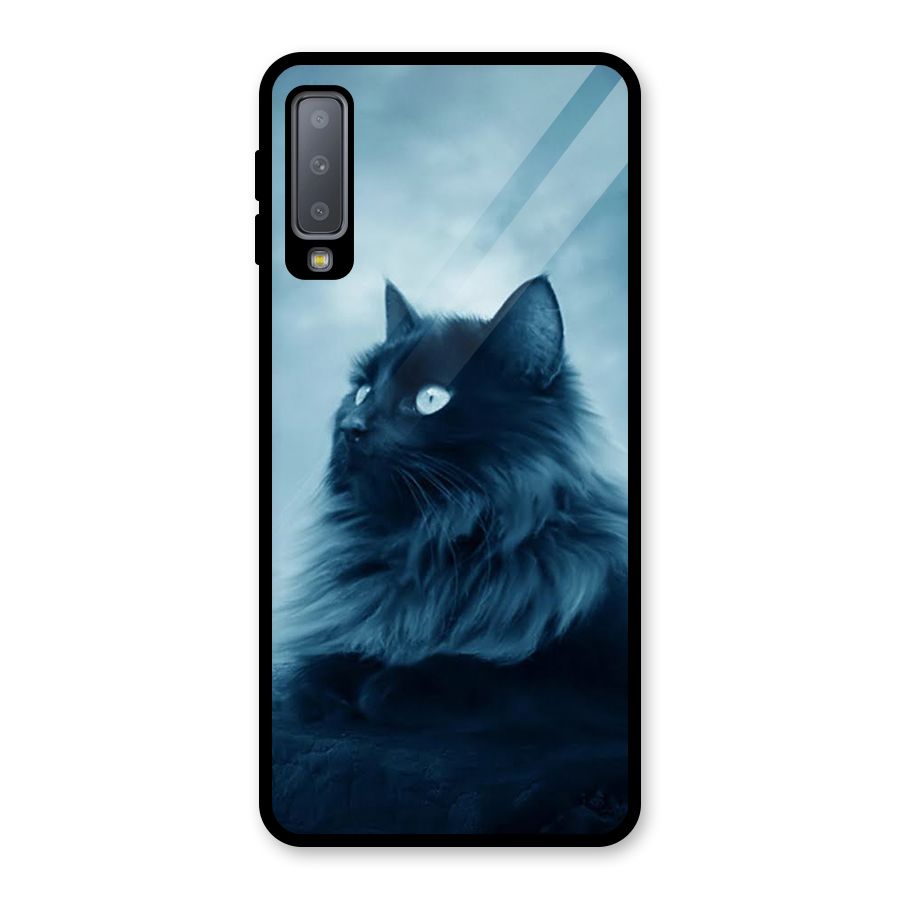 Wild Forest Cat Glass Back Case for Galaxy A7 (2018)