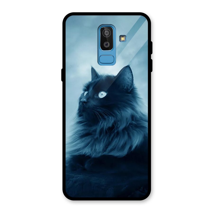 Wild Forest Cat Glass Back Case for Galaxy J8