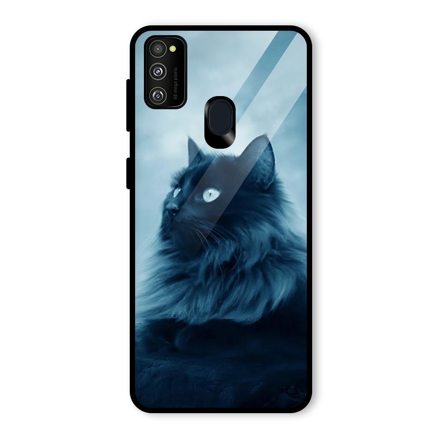 Wild Forest Cat Glass Back Case for Galaxy M30s