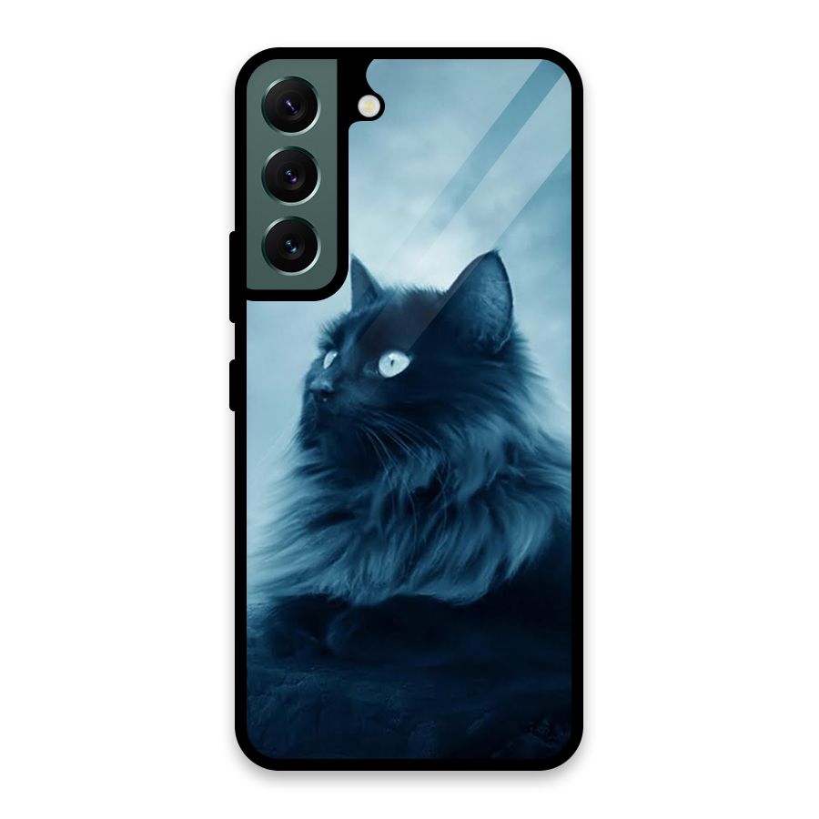 Wild Forest Cat Glass Back Case for Galaxy S22 5G