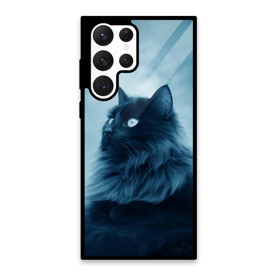 Wild Forest Cat Glass Back Case for Galaxy S22 Ultra 5G