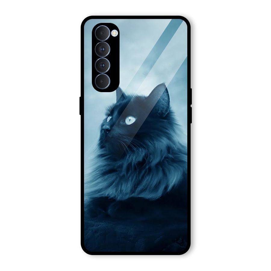 Wild Forest Cat Glass Back Case for Oppo Reno4 Pro