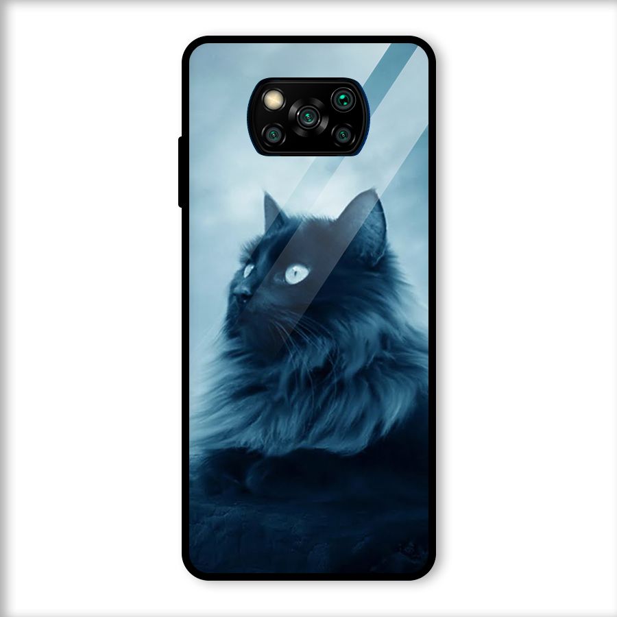 Wild Forest Cat Glass Back Case for Poco X3