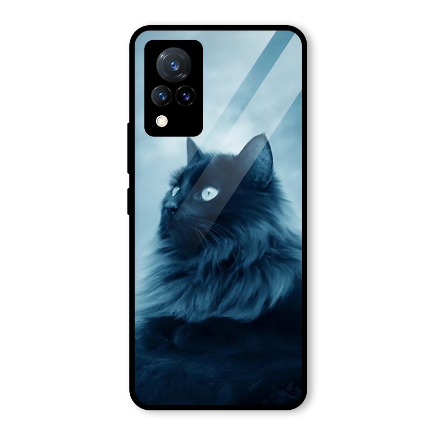 Wild Forest Cat Glass Back Case for Vivo V21 5G