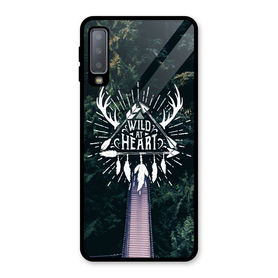 Wild Heart Glass Back Case for Galaxy A7 (2018)