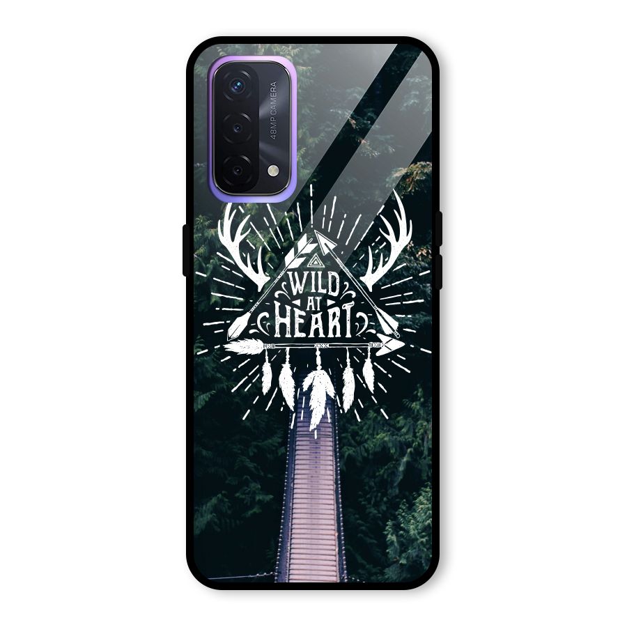 Wild Heart Glass Back Case for Oppo A74 5G