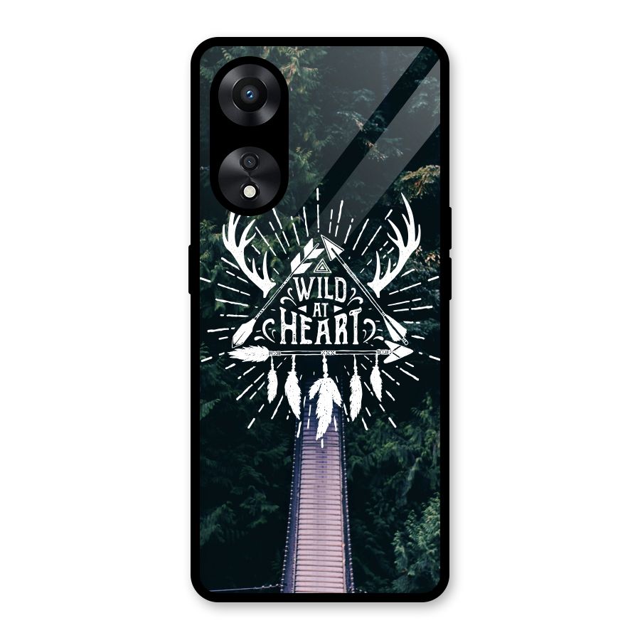 Wild Heart Glass Back Case for Oppo A78