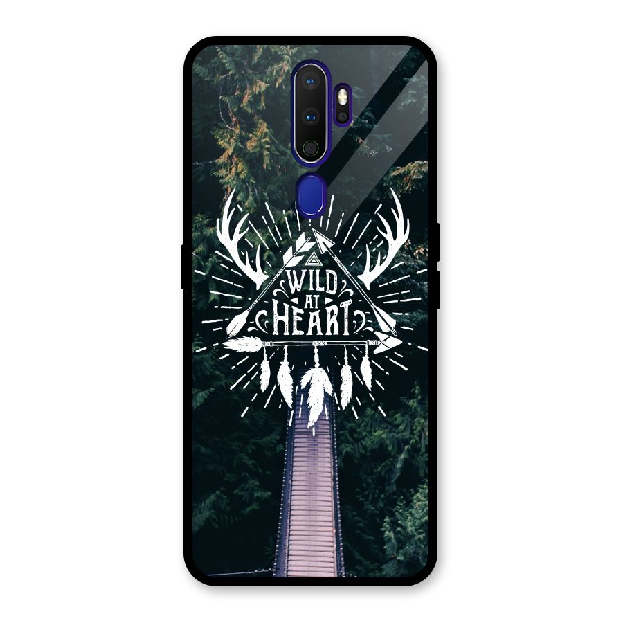 Wild Heart Glass Back Case for Oppo A9 (2020)
