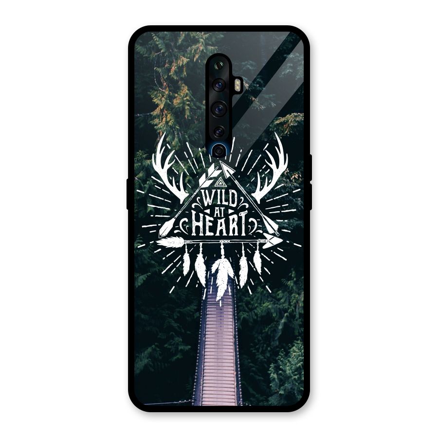 Wild Heart Glass Back Case for Oppo Reno2 F