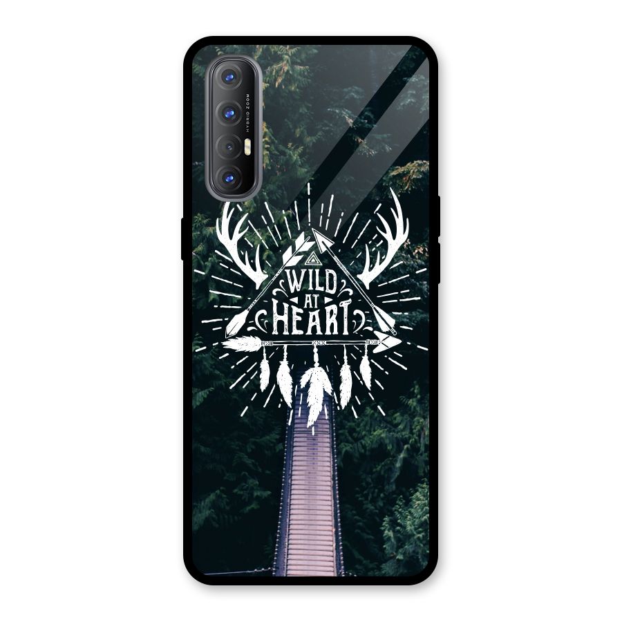 Wild Heart Glass Back Case for Oppo Reno3 Pro