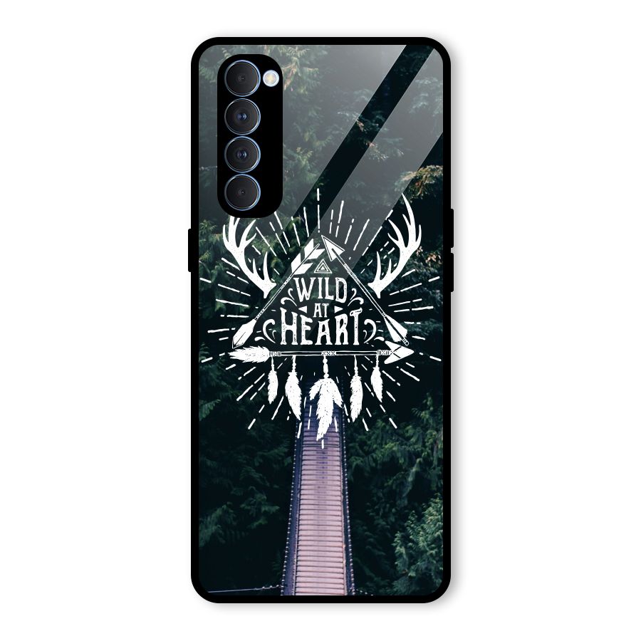 Wild Heart Glass Back Case for Oppo Reno4 Pro