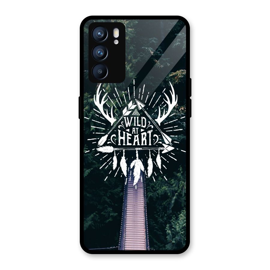Wild Heart Glass Back Case for Oppo Reno6 5G
