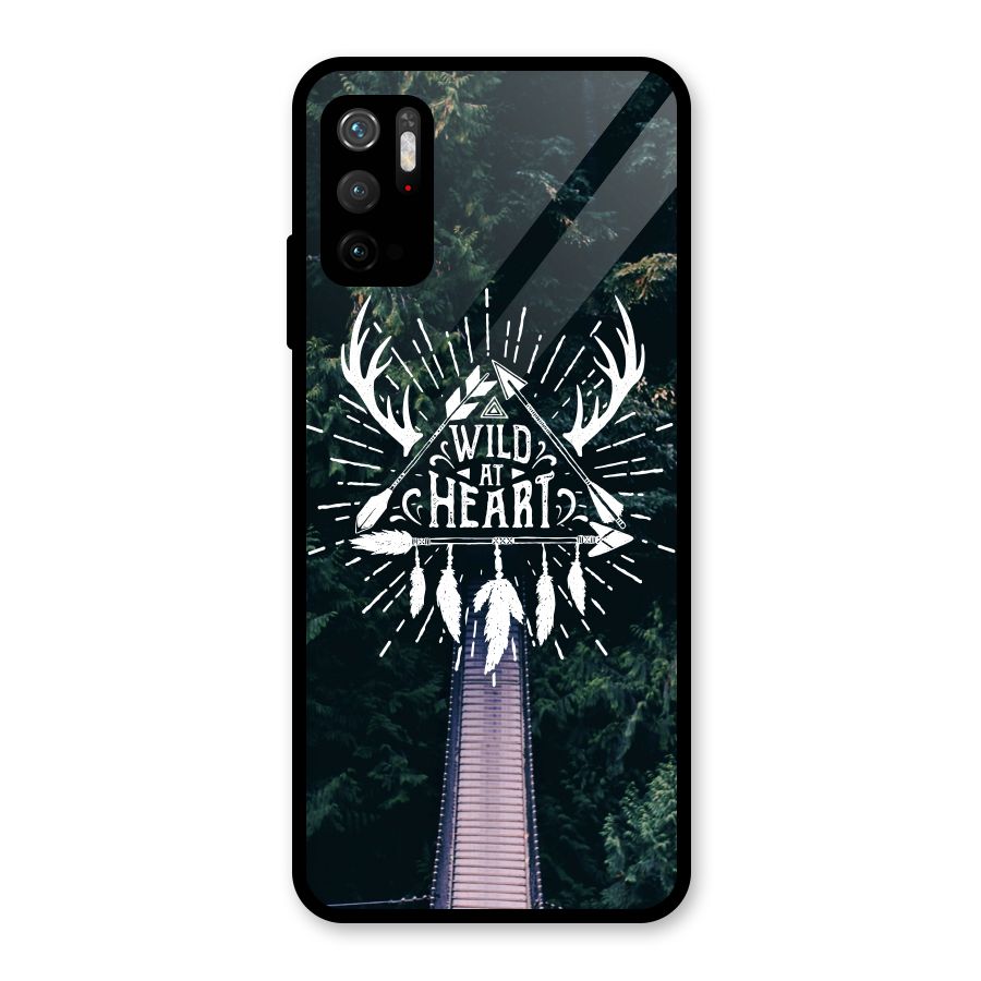 Wild Heart Glass Back Case for Poco M3 Pro 5G