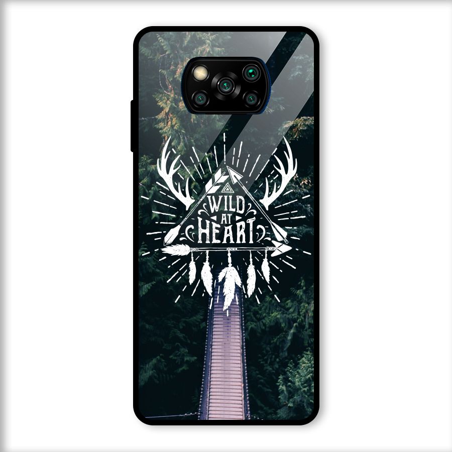 Wild Heart Glass Back Case for Poco X3