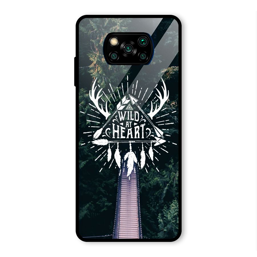 Wild Heart Glass Back Case for Poco X3 Pro