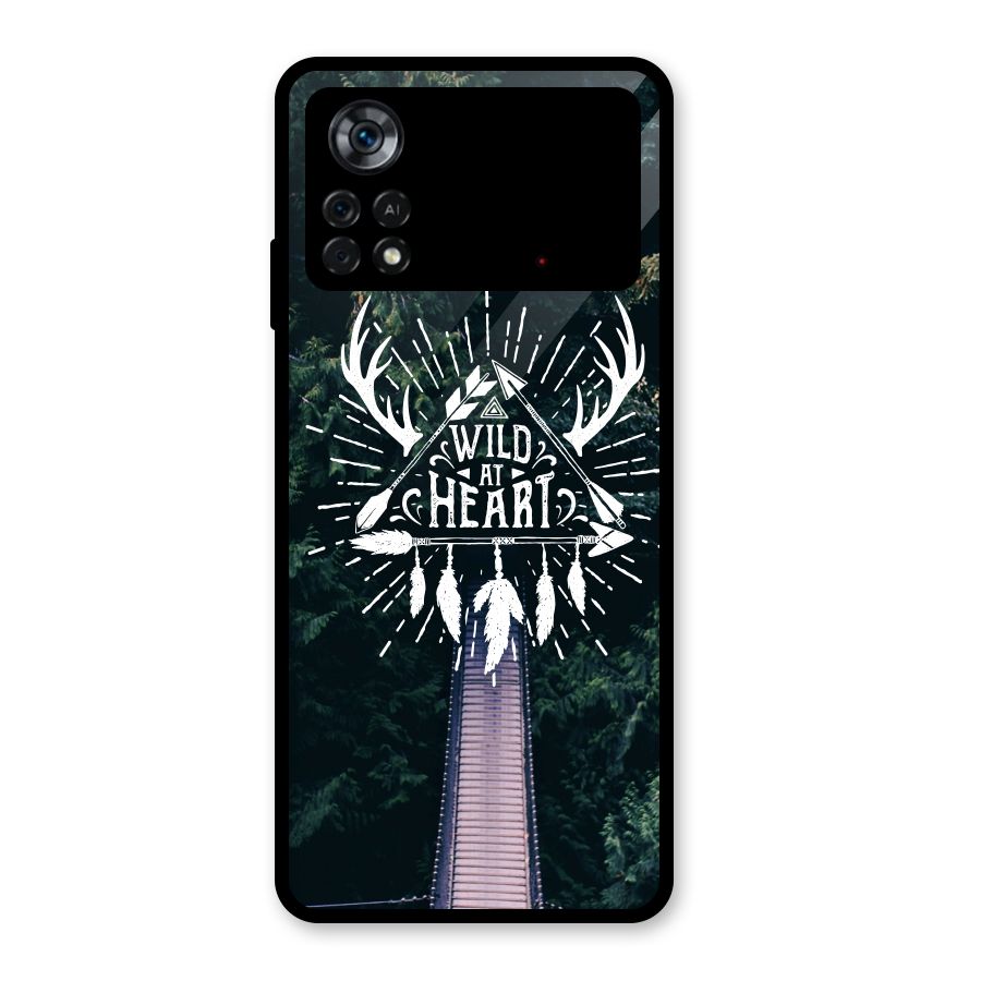 Wild Heart Glass Back Case for Poco X4 Pro 5G