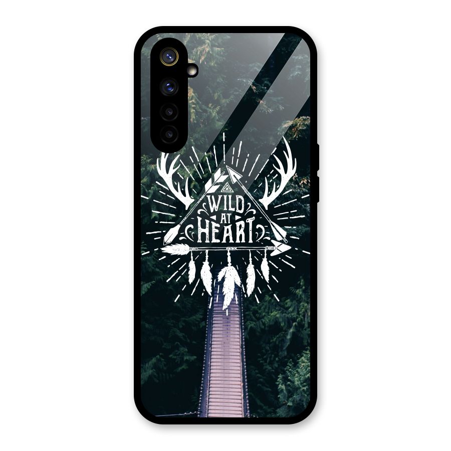 Wild Heart Glass Back Case for Realme 6i