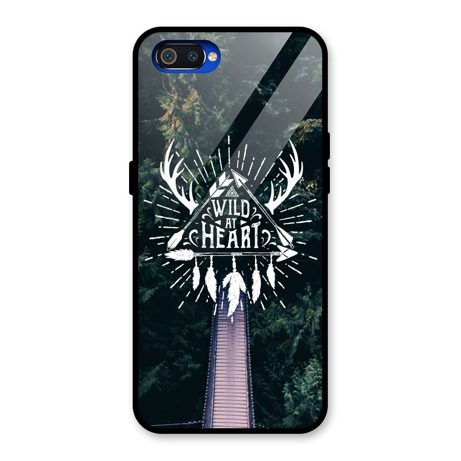 Wild Heart Glass Back Case for Realme C2