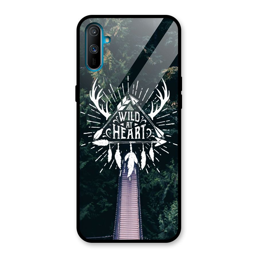Wild Heart Glass Back Case for Realme C3