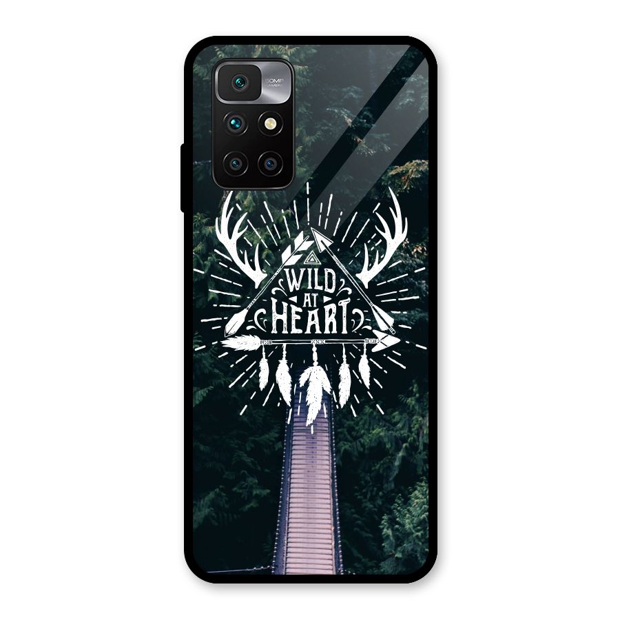 Wild Heart Glass Back Case for Redmi 10 Prime