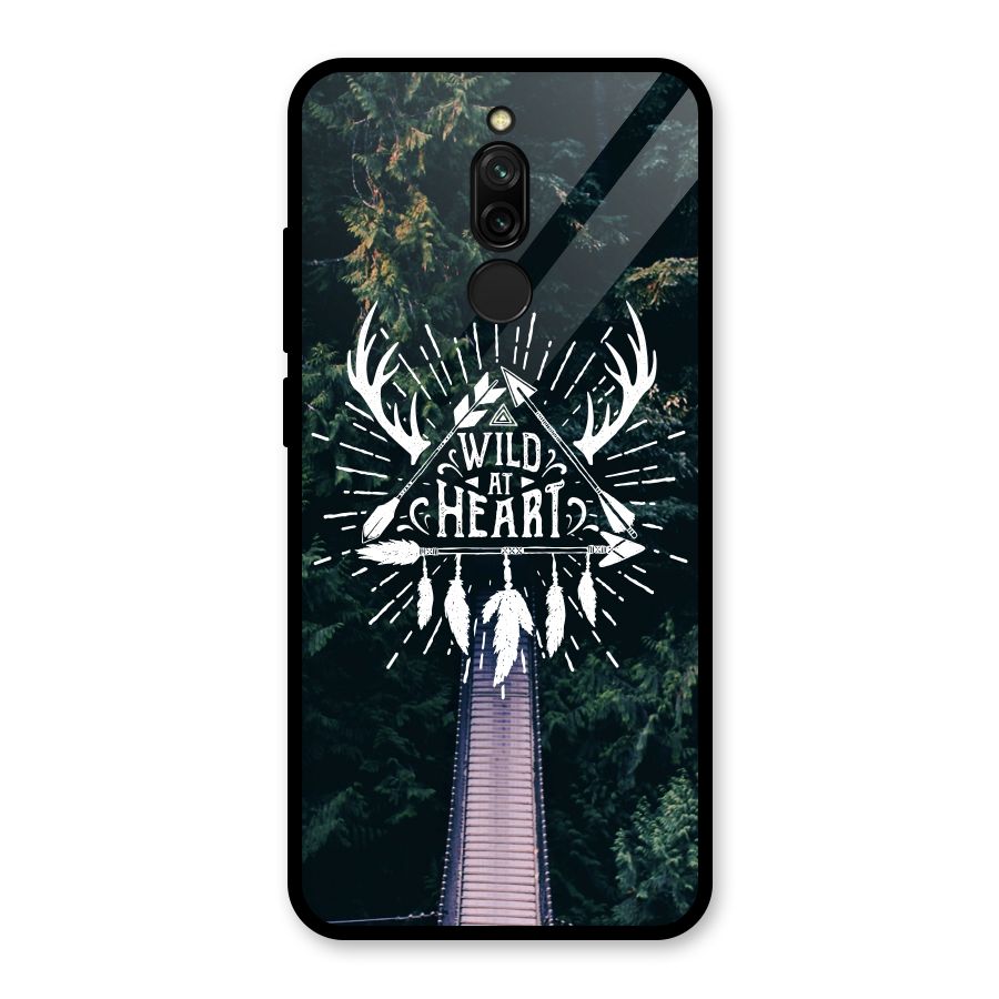 Wild Heart Glass Back Case for Redmi 8