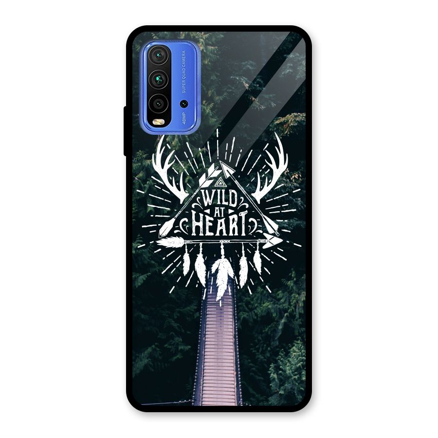 Wild Heart Glass Back Case for Redmi 9 Power