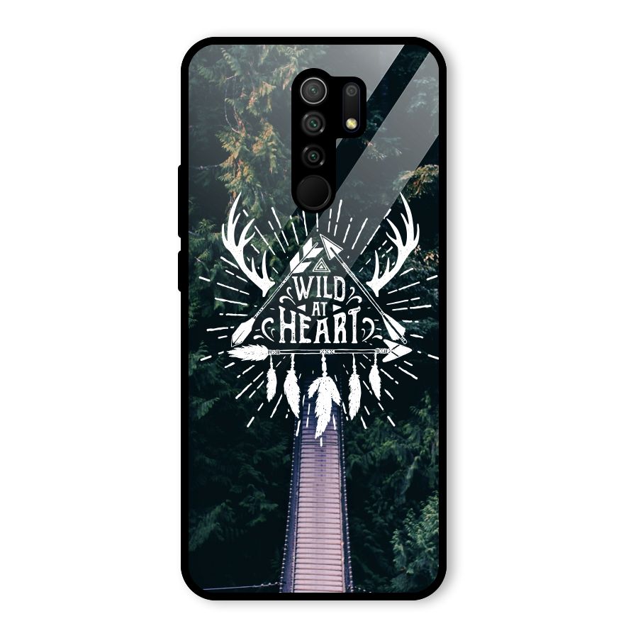 Wild Heart Glass Back Case for Redmi 9 Prime