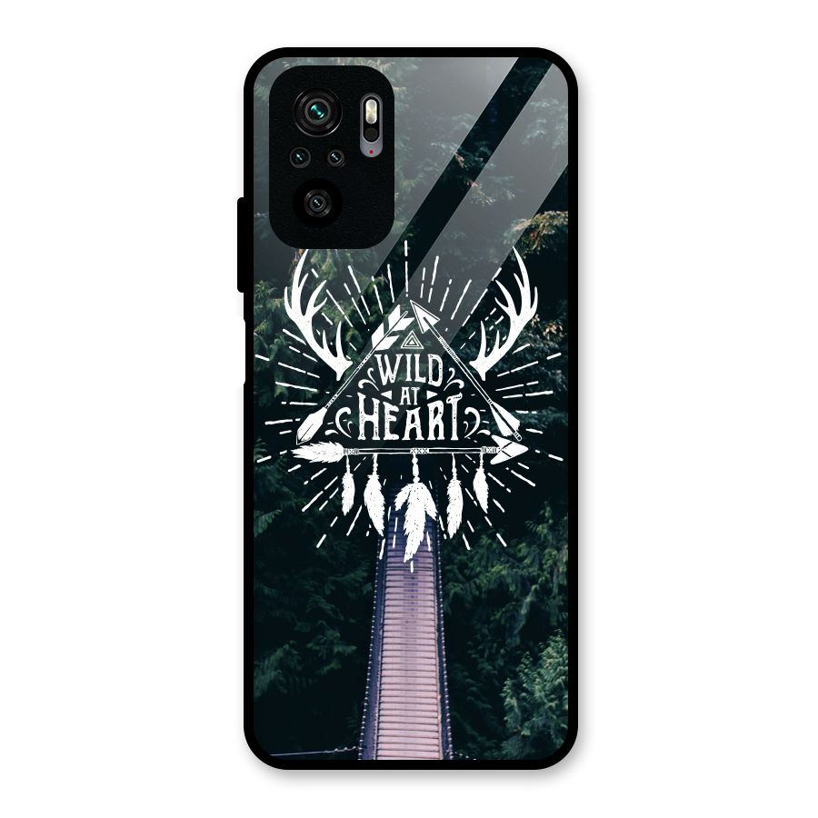 Wild Heart Glass Back Case for Redmi Note 10S