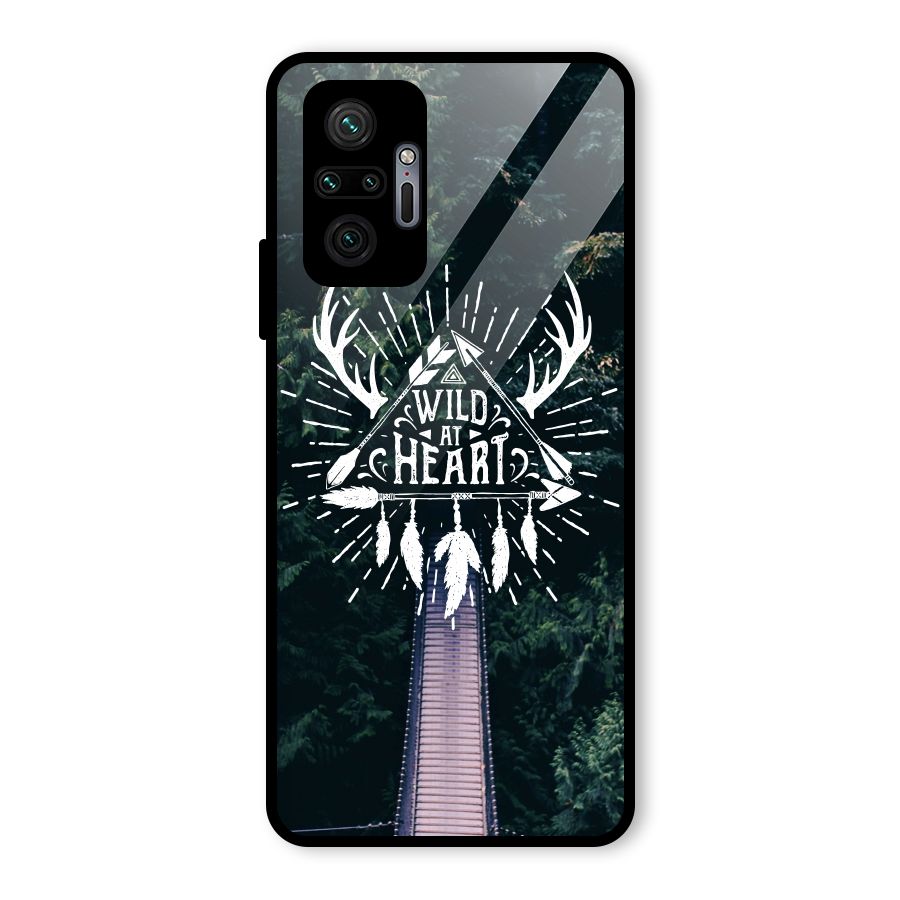 Wild Heart Glass Back Case for Redmi Note 10 Pro