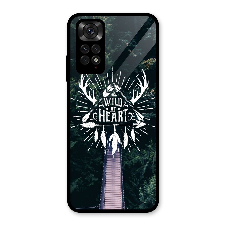 Wild Heart Glass Back Case for Redmi Note 11