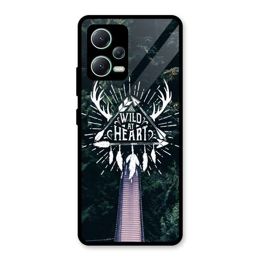 Wild Heart Glass Back Case for Redmi Note 12 5G