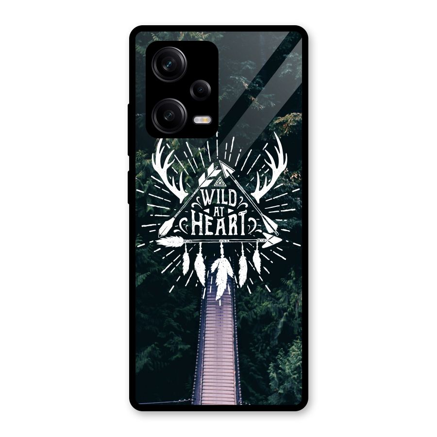Wild Heart Glass Back Case for Redmi Note 12 Pro