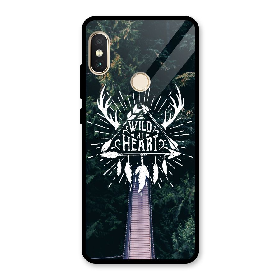 Wild Heart Glass Back Case for Redmi Note 5 Pro