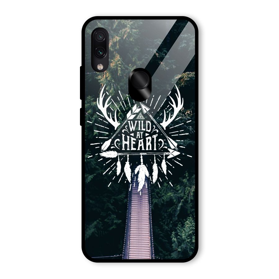 Wild Heart Glass Back Case for Redmi Note 7 Pro