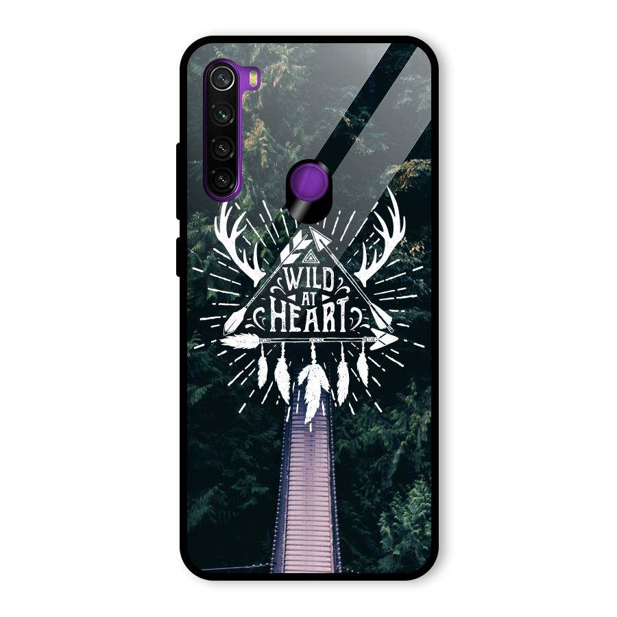Wild Heart Glass Back Case for Redmi Note 8