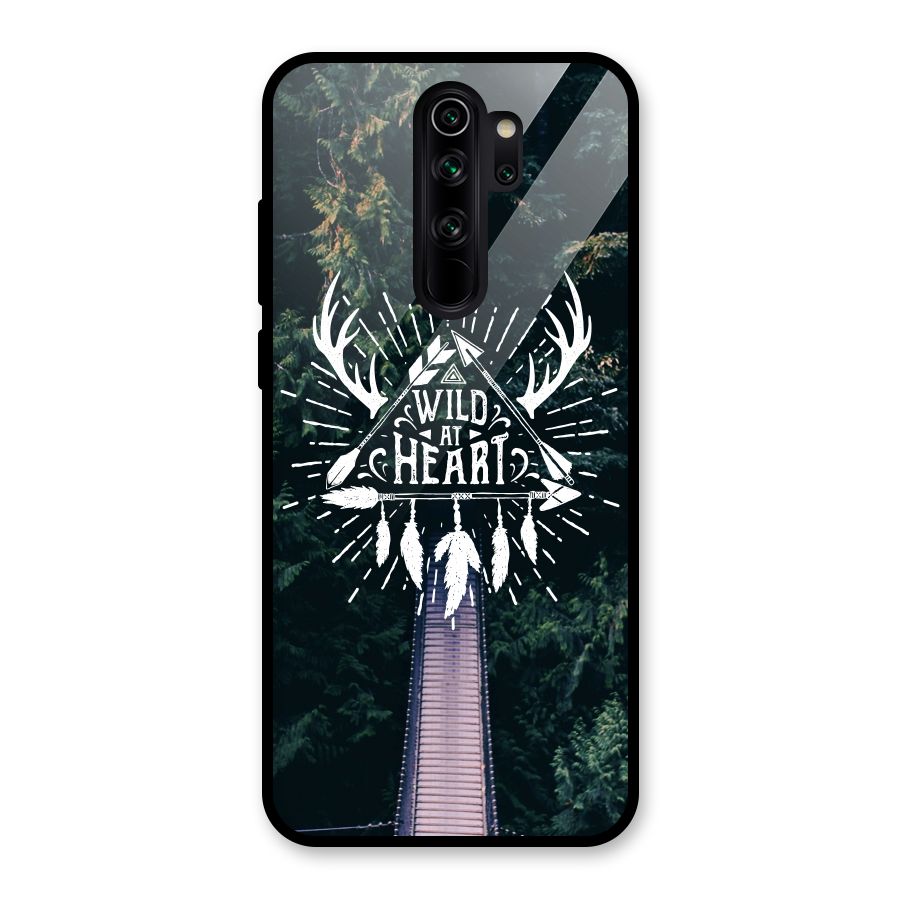 Wild Heart Glass Back Case for Redmi Note 8 Pro