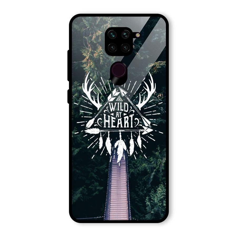 Wild Heart Glass Back Case for Redmi Note 9