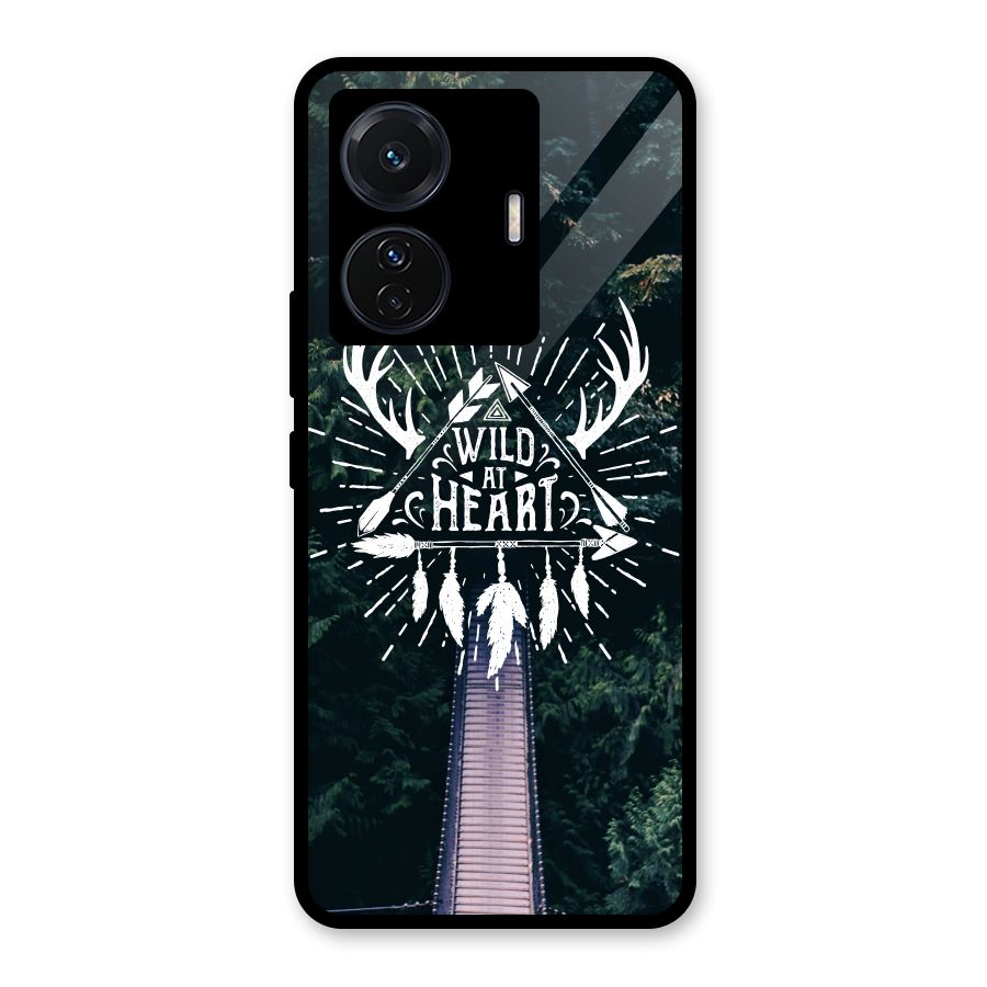 Wild Heart Glass Back Case for Vivo T1 Pro