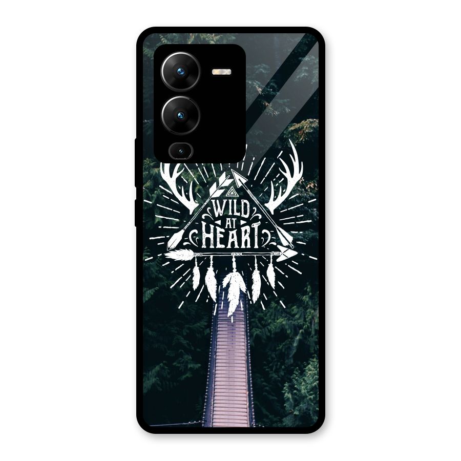 Wild Heart Glass Back Case for Vivo V25 Pro