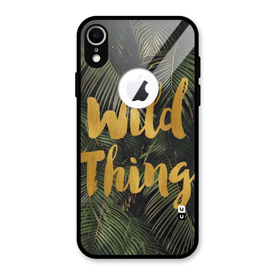 Wild Leaf Thing Glass Back Case for iPhone XR Logo Cut